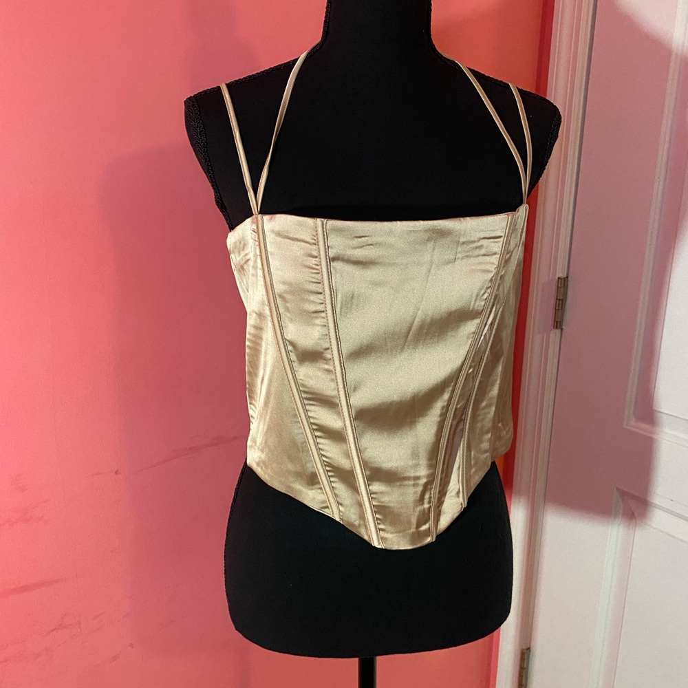 Fashion Nova Satin Cream Camisole